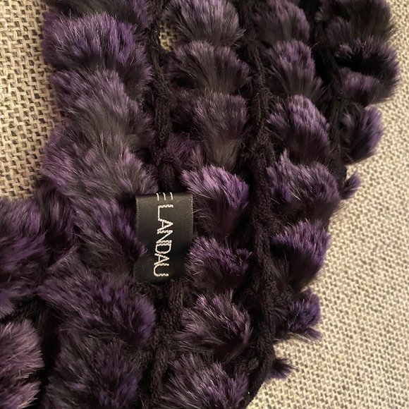 Adrienne Landau Knitted Rabbit Fur Infinity Scarf - Picture 3 of 6